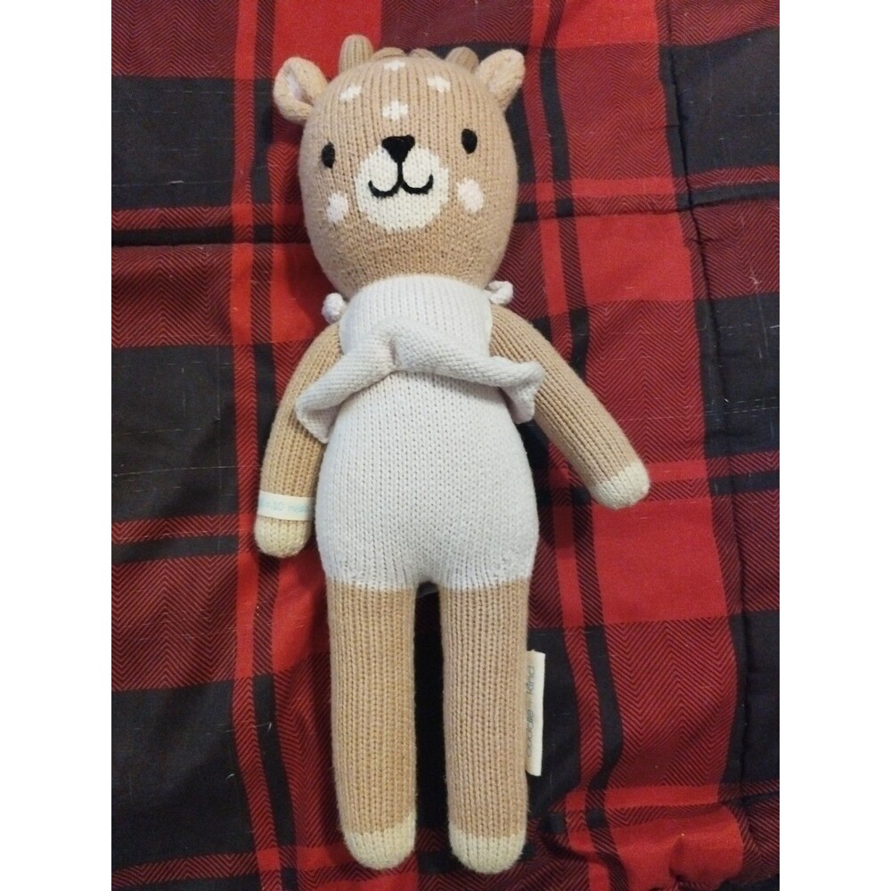 Cuddle and Kind Violet the Fawn Deer Plush Doll Handmade Knit Stuffed Animal